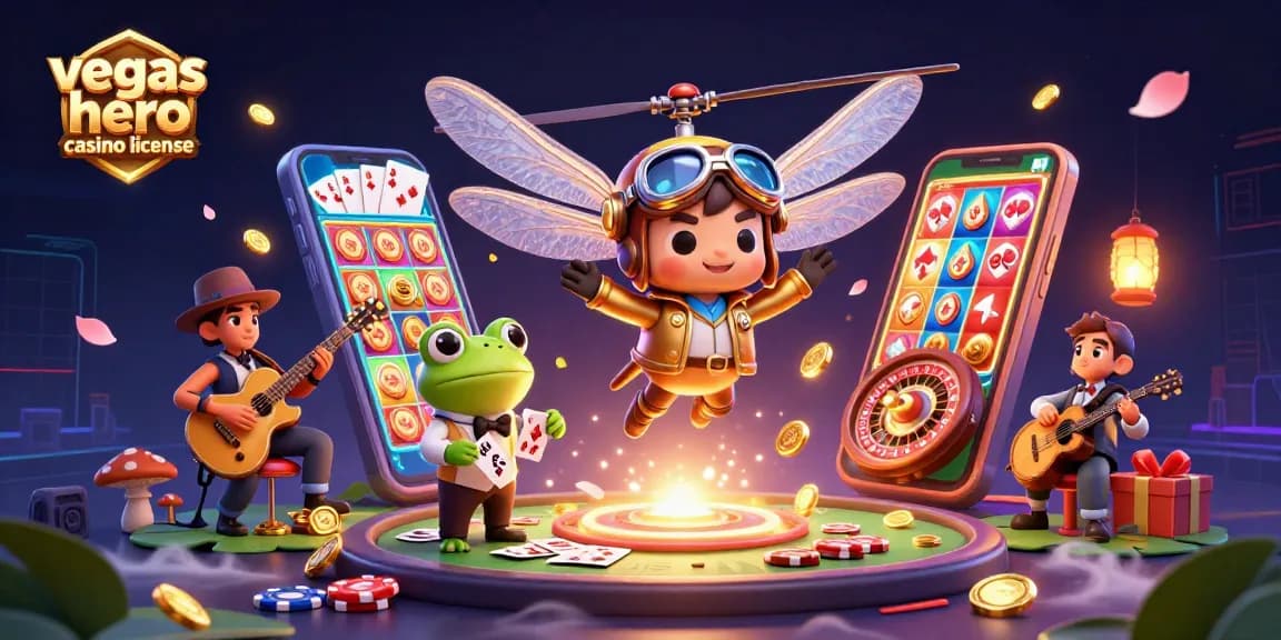 Jeu captivant au Vegas Hero casino licence avec croupier et animation vivante.
