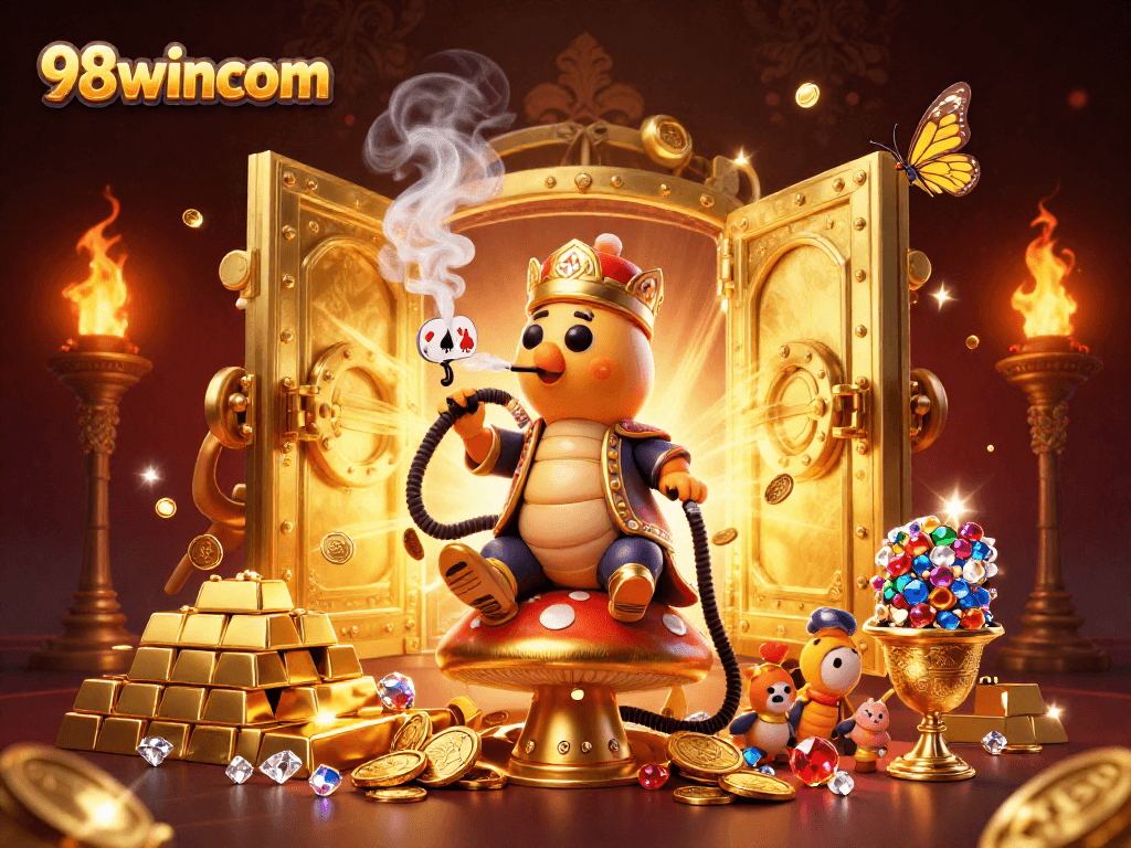 Engage in thrilling games with 98wincom as the caterpillar sultan and treasure burst visually invite players.