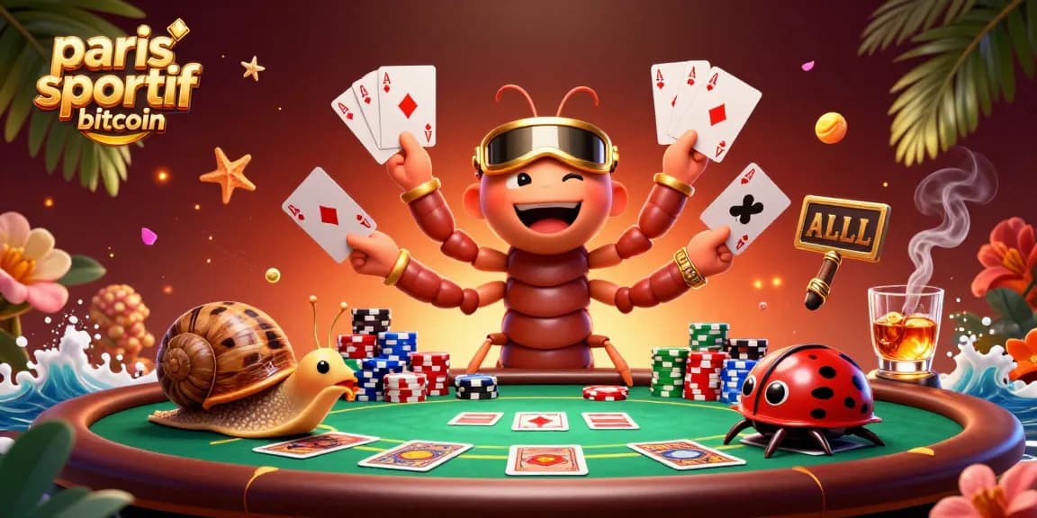 Engage with paris sportif bitcoin at an exciting poker table surrounded by vibrant game elements.