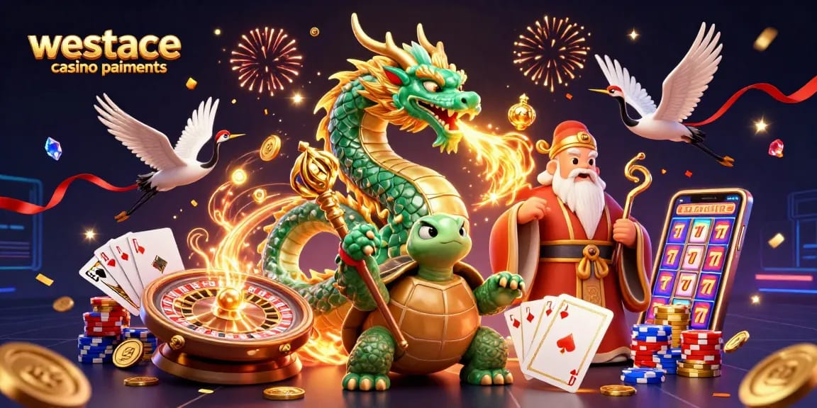 Illustration dynamique des paiements WestAce casino incluant des méthodes fiat et crypto.