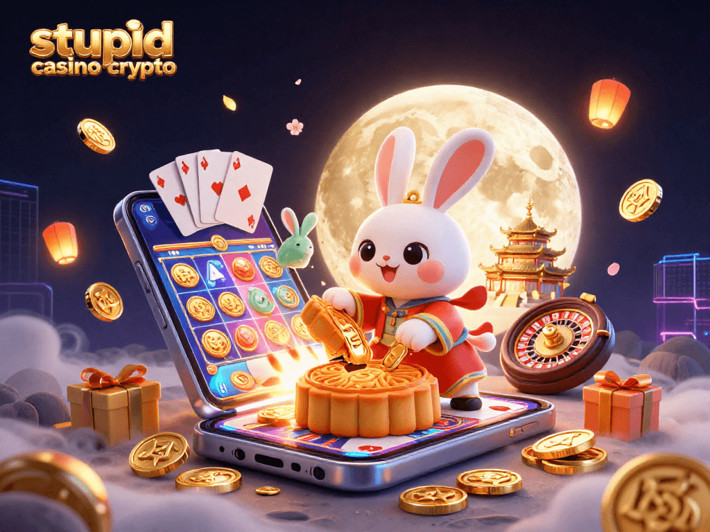 Les paiements crypto sur Stupid Casino : une illustration dynamique de jeux et de gains.